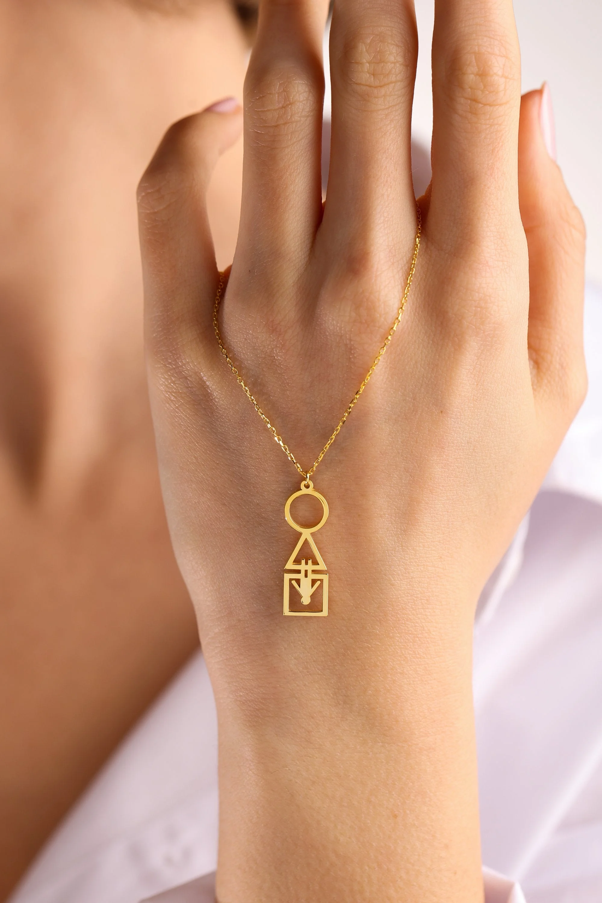 Netflix Squid Game Symbols Controller Stainless Steel 18K Gold Plate Letter Necklace for Christmas Gift