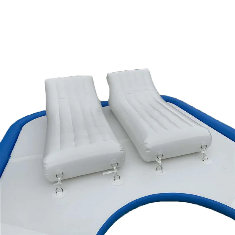 6 Person Inflatable Floating Platforms Fun Island Sofa Party Boat With Seats