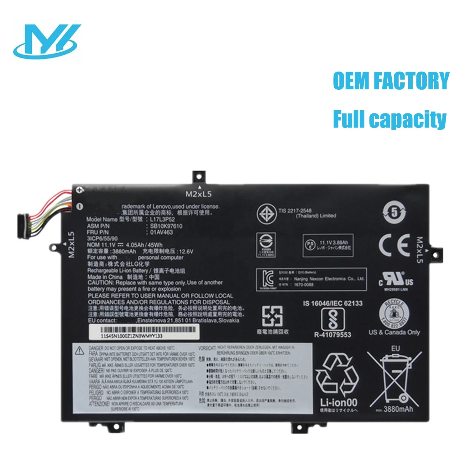 Lenovo ThinkPad L480 L490 L580 L590 Battery Replacement - 45WH