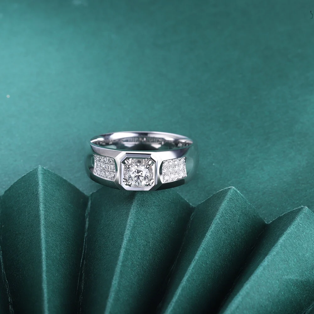Platinum Ring with Meteorite Inlay | Patrick Adair Designs