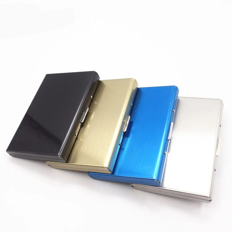 Slim RFID Blocking Stainless Steel Brush Credit Card Holder Wallet for Mens