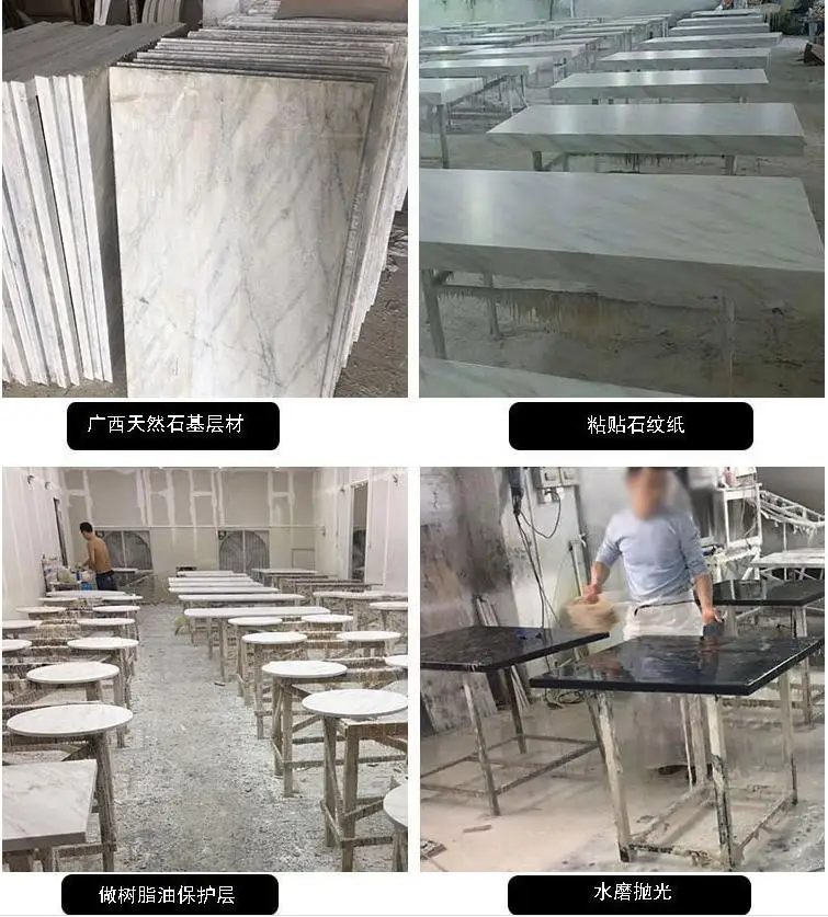 Luxury commercial cafe furniture artificial sintered stone restaurant marble dining table