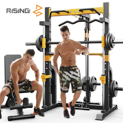 Рост Профессиональный домашнего использования оборудования для фитнеса скамья для пресса mulsmith машина тренажерный зал, стойка для приседаний Смит машина с функциональный тренер