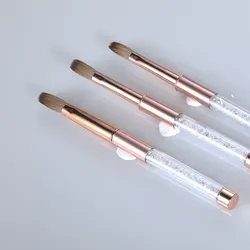 Aokitec Rose Gold Rhinestones Metal Crystal Pen Kolinsky Sable Acrylic Nail Brush