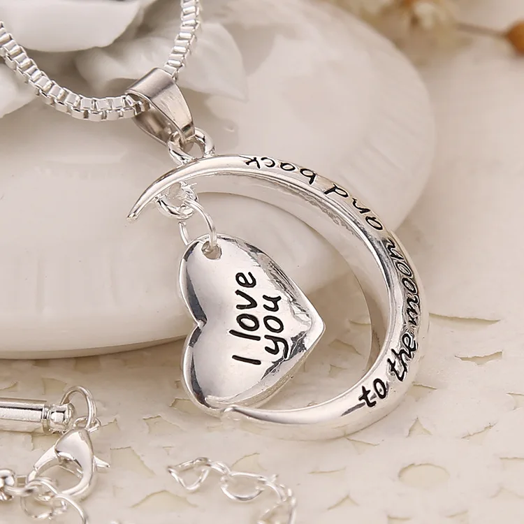 Alloy Pendant Necklace Mother Gift "Love You Mom" Necklaces Mothers Day 