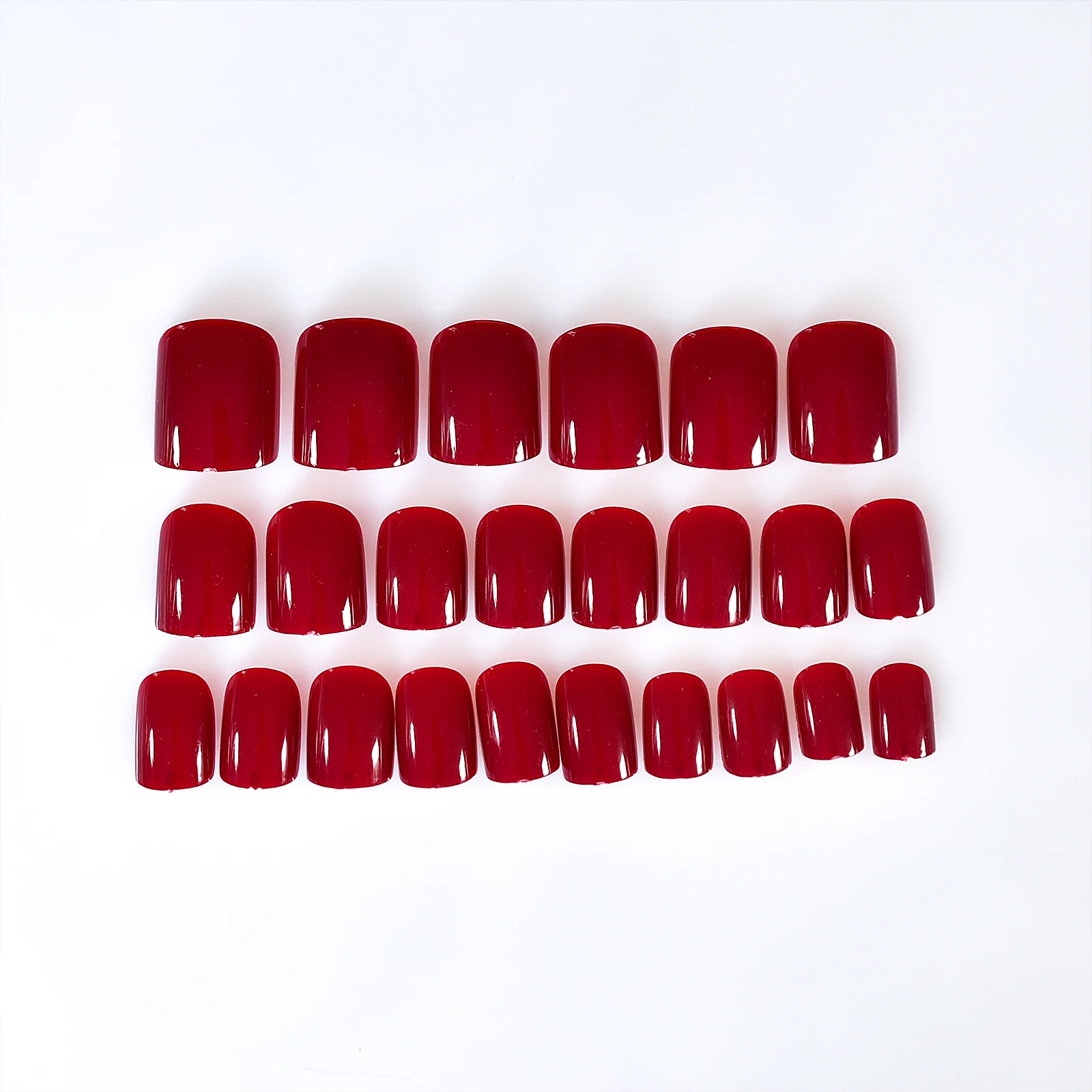 Decoration Bright Red 24 Tips/box Private Label Rts False Nail Art Tips ...