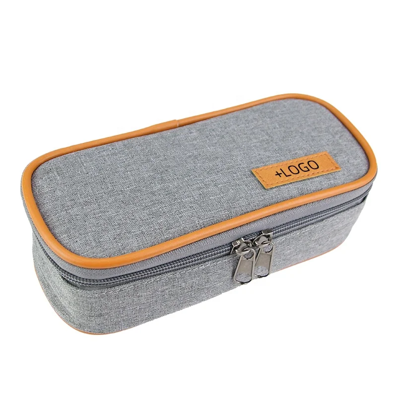 Портативная охлаждающая сумка-холодильник для медицинских лекарств, дорожная серая сумка-холодильник для инсулина с чехлом