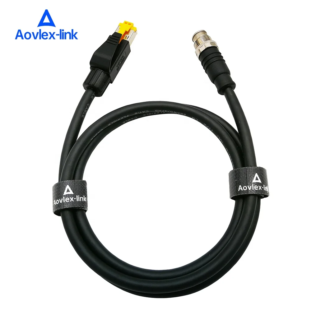 M12 X-code 8pin штекер к RJ45 Штекерный кабель промышленный разъем CAT6 ethernet-кабель цепь