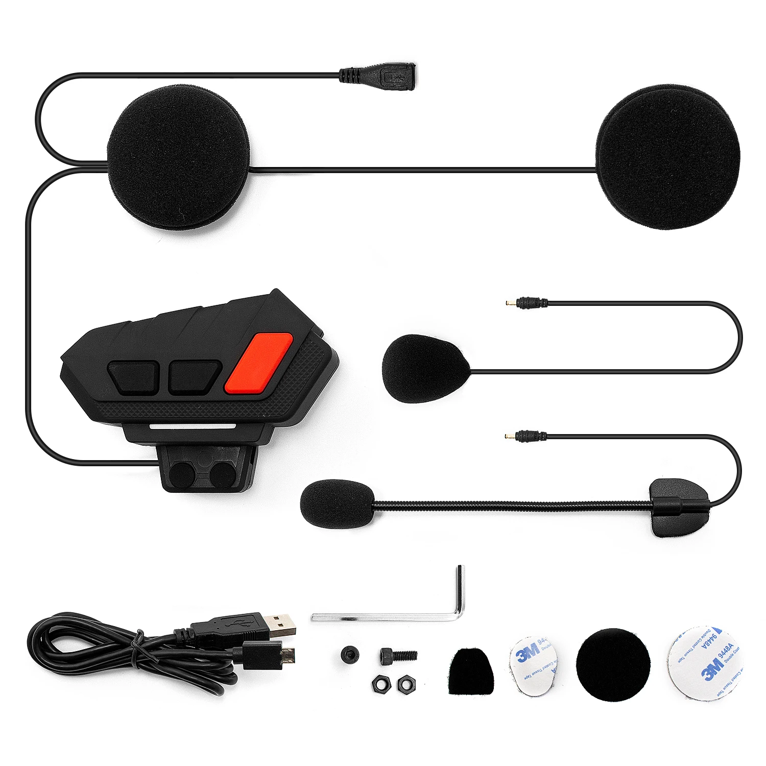 Motorcycle Bike Helmet Bluetooth Headset with 1000mah Battery