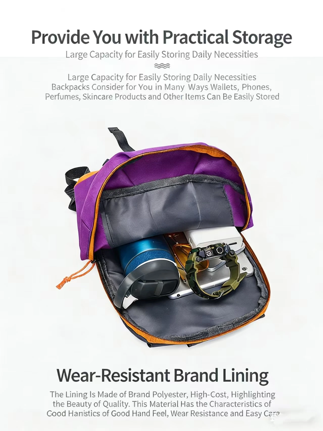 Customizable Fashion Outdoor Travel Adjustable Shoulder Strap Mountaineering Gym Large Backpack & Sports Bag preview 3