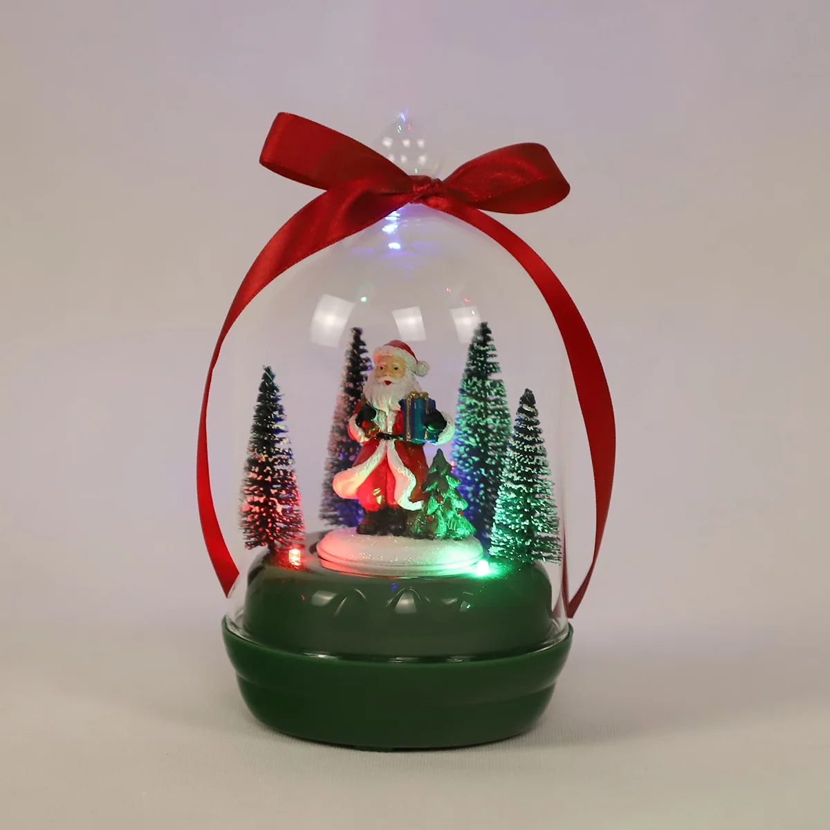 high class clear glass inflatable decor led christmas ornaments ball decoration glass musical revolving snow globe