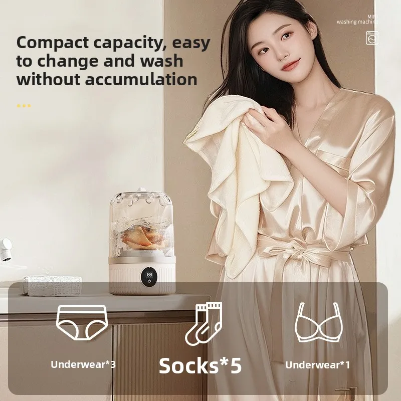 New Mini Top Loading Portable USB Powered Waterproof Underwear Intimate Clothing Washing aperçu 3
