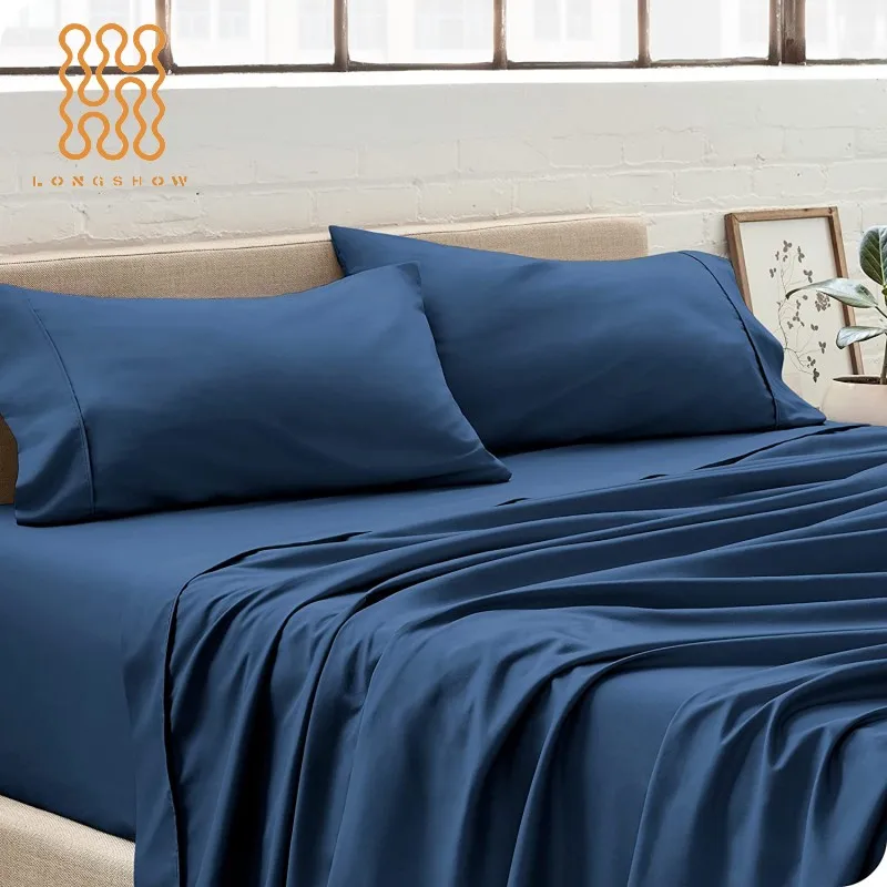 China Bed Sheet Manufactures Wholesale Super Soft 1800tc Brushed Microfiber Bed Sheet Set Queen