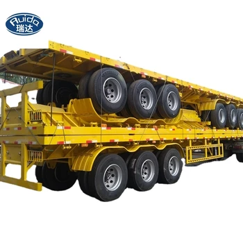3-axis 60 tons new flat trailer with side wall semi trailer 13 meters flat container dump trailer