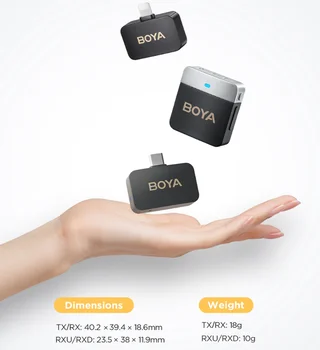 BOYA BY-M1V Best Facebook Live Stream Wireless Lapel Microphone ANC Active Noise Cancellation for Vlog Content Creators Podcast detail image