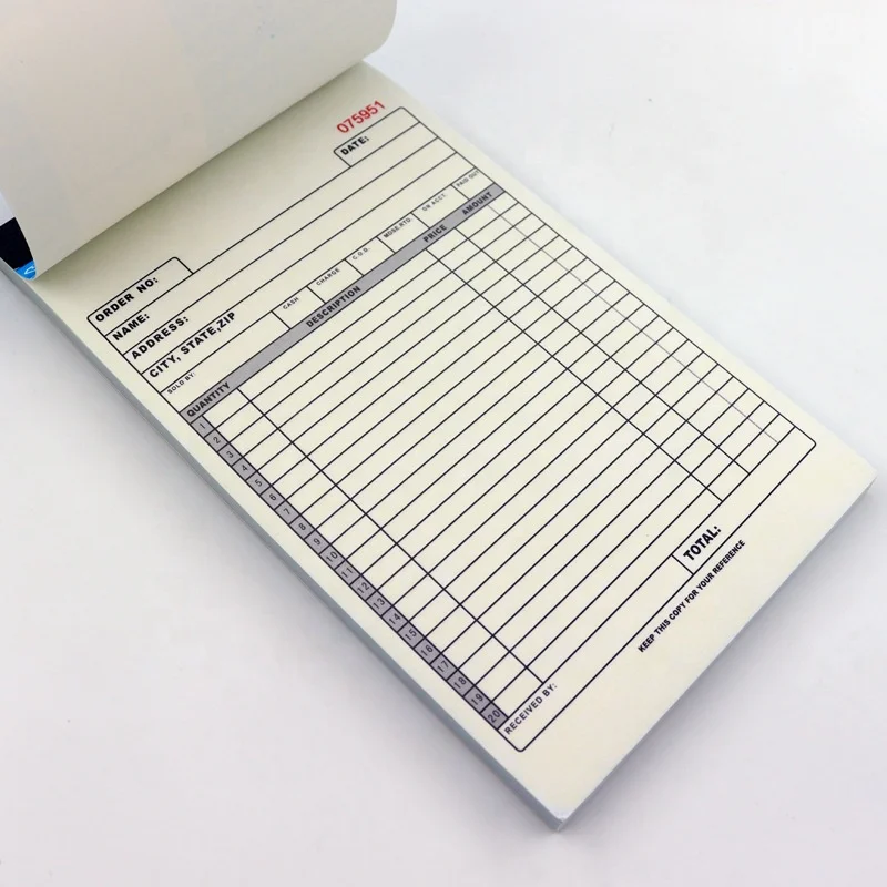 OEM  Restaurant Order Book 4-Ply Carbonless Invoice for Dining Room