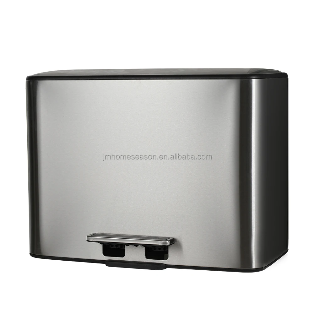Black Fingerprint Proof Stainless Steel 2in1 Dual Compartment Step Recycle Can Bin 40l Buy