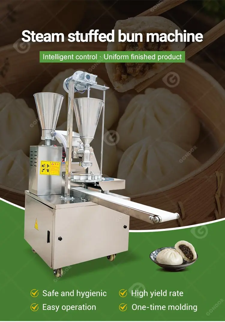 Commercial Round Bucket Bun Steam AutomaticMake Double Form Semi-Automatic  Flour Baozi Stuffing Machine