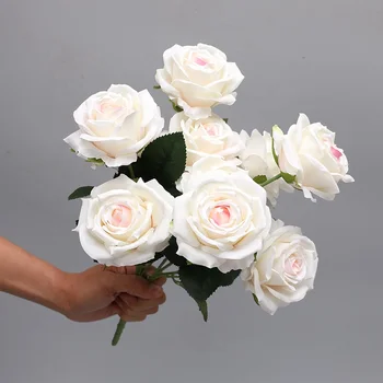 FC-GJG1001 Artificial Flowers 10 heads Silk Rose Flower for Wedding Decoration