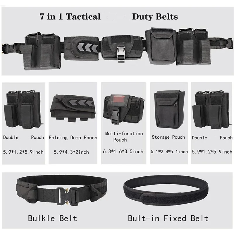 Multi-functional Sport Enthusiasts Outdoor Nylon Tactical Waist Utility Duty Belt with Quick Detach Metal Buckle