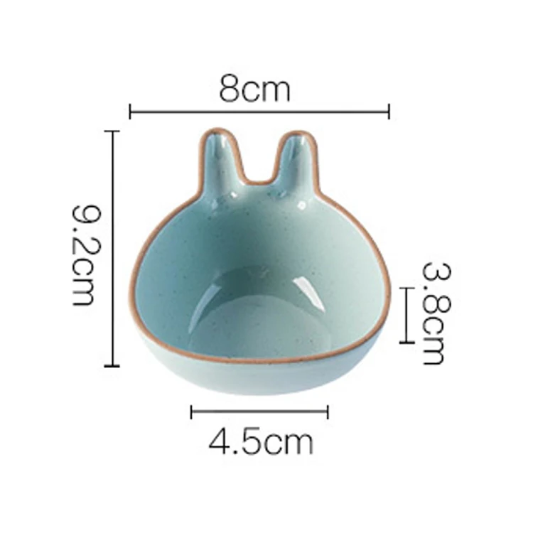 Creative Colored Ceramic Kids Plate Set Cute Cartoon Shape Dishes Sauce Dish Sushi Dipping Bowl Appetizer Plates
