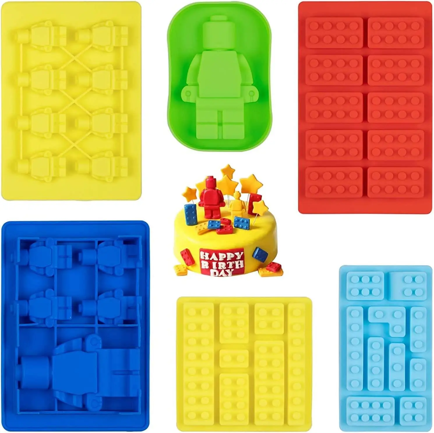 Food Grade BPA Free Minifigure Lego Toys Silicone Mould Robot Cake Molds  Building Block Mold