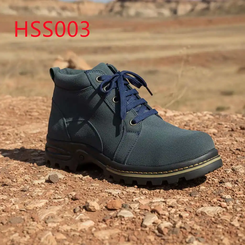 ZYF,Workout Using Steel Toe Cap Insert Blue Sports Safety Shoes Plumbing Anti-tear Natural Suede Leather Jogger Boots HSS003