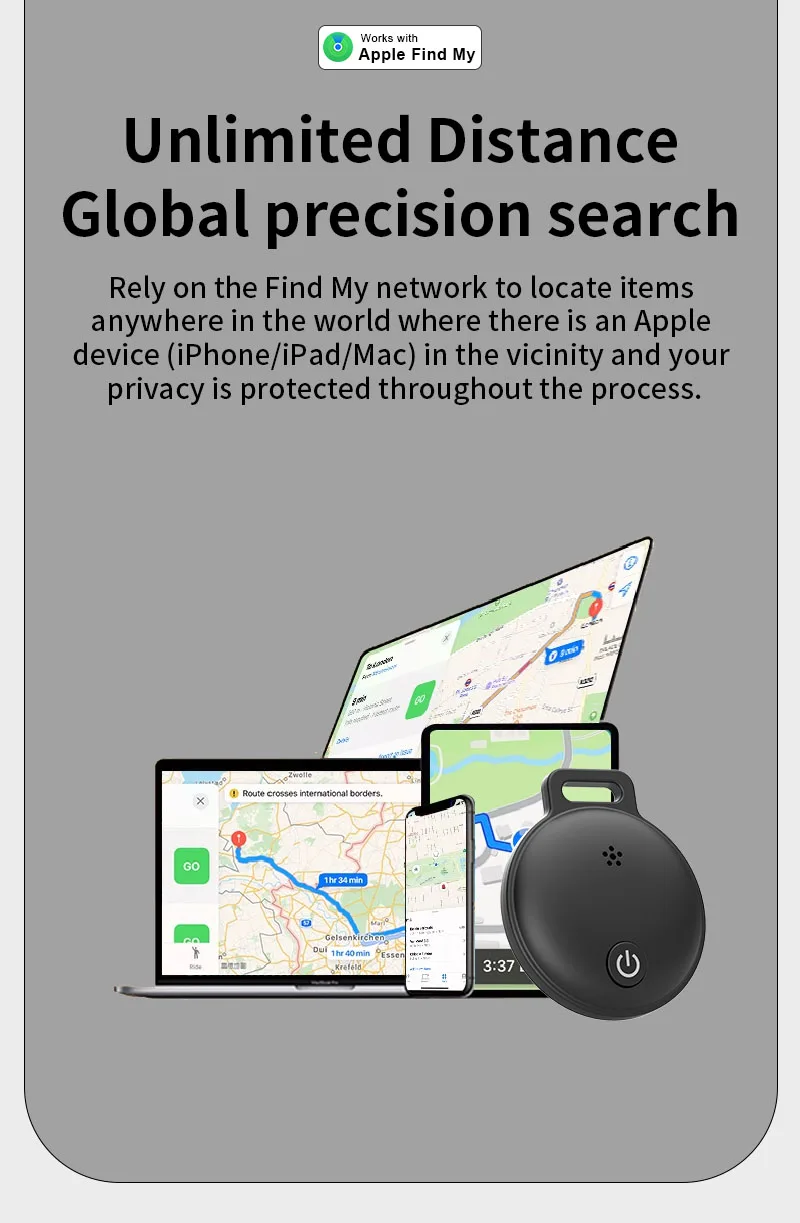 Portable Anti-loss Key Finder GPS Tracker Pet Smart Tag for Apple FindMy Real Time Tracking Device for GPS Tracker for Kids
