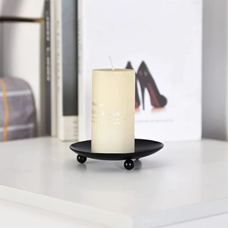 Factory Custom Metal Candle Tray Nordic Round Party Decoration