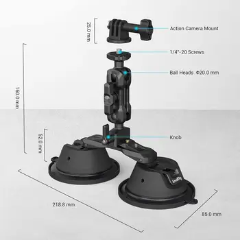 For SmallRig Lightweight Vehicle Shooting Mount Mobile Phone Action Camera for GoPro Car Window for Sony Suction Mount 3566 product image