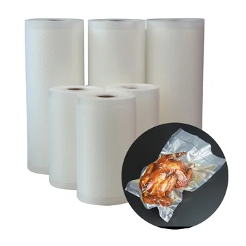 Food Grade Meat Grains High Quality Textured Vacuum Packaging Roll Bag Transparent Candy PE Heat Seal Wax Lined Candy Bags PE PA