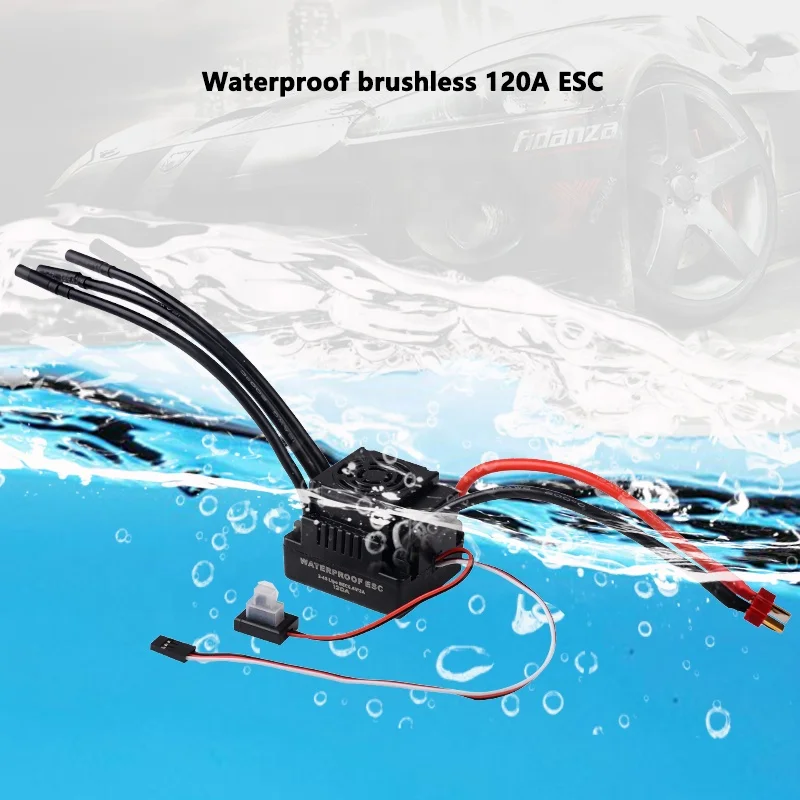 Tahan air 3660 3300KV 3800KV 3670 2150KV 2650KV Motor tanpa sikat 80A 120A  ESC untuk 1/8 1:8 mobil RC truk mainan listrik penggunaan