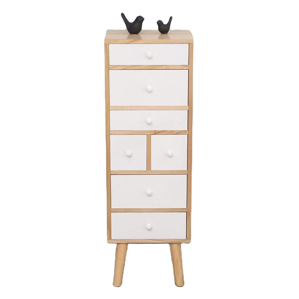 Деревянный Комод с ящиками белый шкаф боковой для хранения 7 спальни прихожей и гостиной