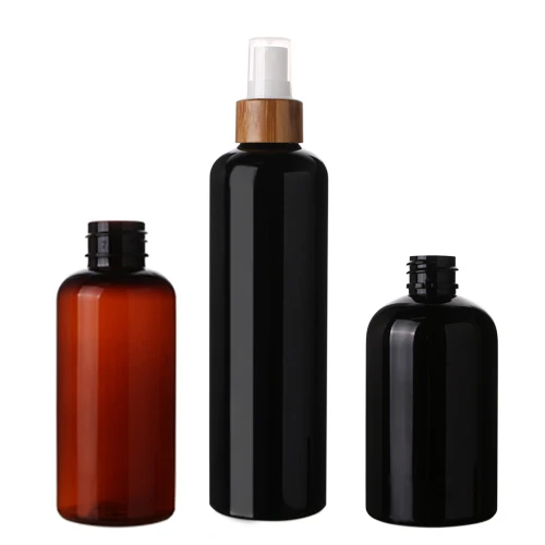 Custom 300ml Matte Black Empty Pet Plastic boston Bottles Foam Lotion Pump Bottle
