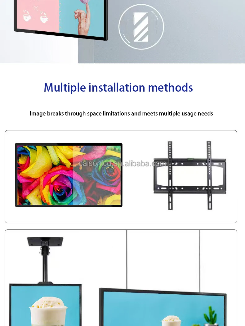 43/49/55 inch support FHD/4K  high brightness display 1000-2500 nit LCD advertising display window Digital signage and display supplier