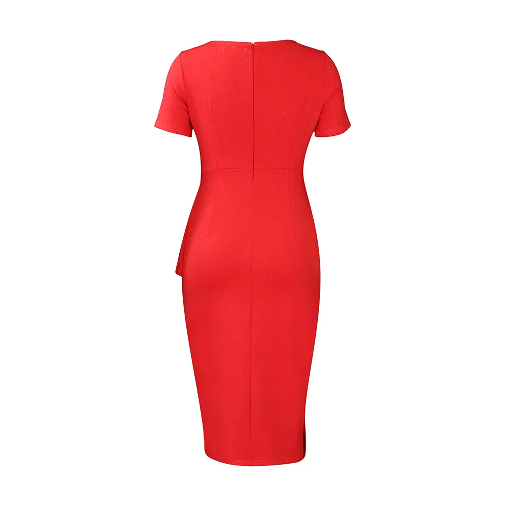 Women Elegant Occasion Dresses For Church Long Sleeve Slant Neck
