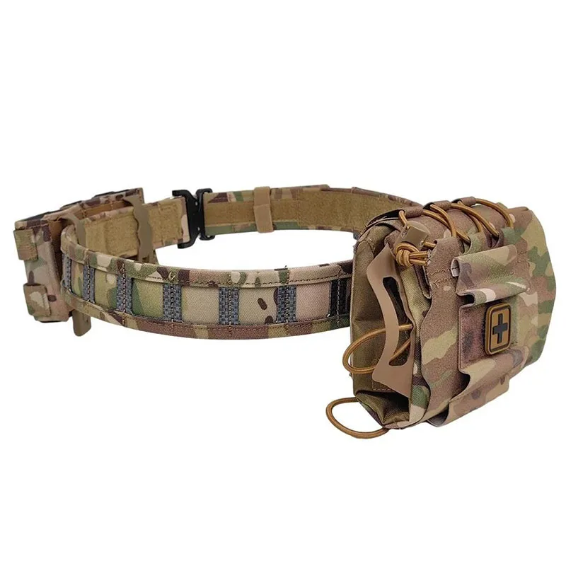 High Quality Durable Multifunctional Modular Equipment Outdoor Sport Enthusiasts Tactical Belt Hunting Belt with Medical Pouch