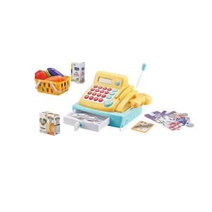 Kids Pretend Play & Preschool Shopping Toy Set Electronic Cash Register Calculator Scanner Plastic Sound Effects Accessories