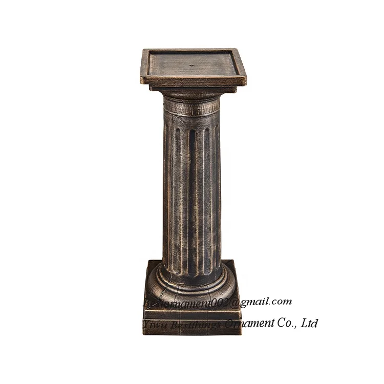 Wedding Roman Aisle Pillar Stand Antique Golden Bronze Grecian Plastic Column Pedestal Stand Floral Riser