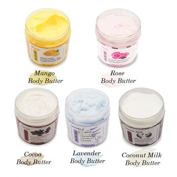 Wholesale Organic Colorful Whipped Body Butter Moisturizing Rainbow Lavender Coconut Milk Rose Mango Body Butter