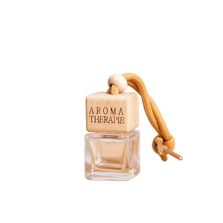 Private Label Empty Square 8ml Car Perfume Bottle Clear Glass Hanging Freshener Mini Diffuser Bottles