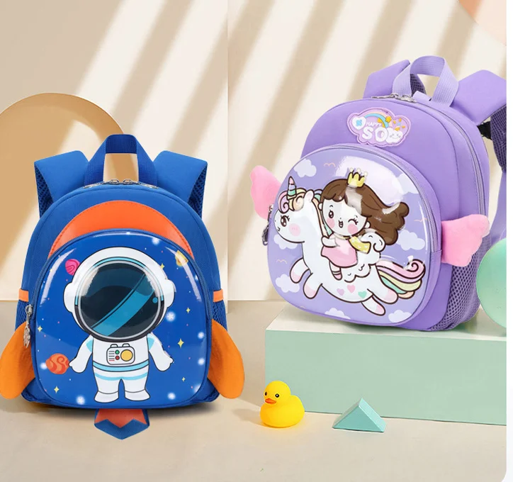 Cute Design Mini  Space Man Pattern School Bag Kindergarten Kids Cartoon Astronaut Backpack for Little Boys and Girls