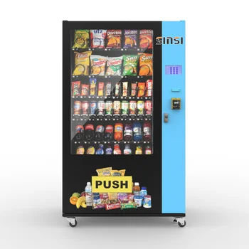 hot Sell vending machine snack drink food combo Dispense Black Automatic Vending Machine with payment system