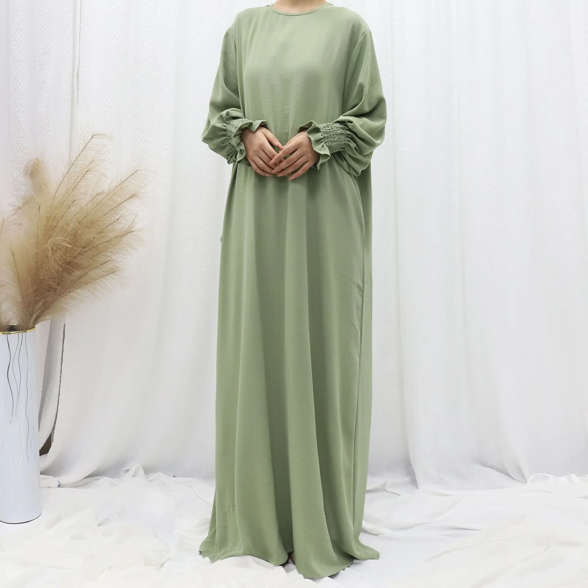 knee length dresses for ladies Bohemian Islamic Bride Wedding Dress Simple Bride Gown -