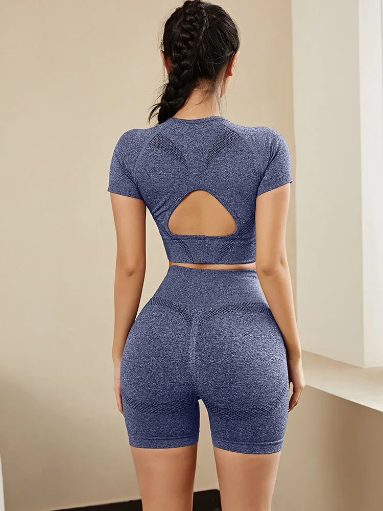 Hot Sale Sportswear Gym Clothing Active Wear Yoga Sports Bra High Waist Pants Set Fitness Yoga