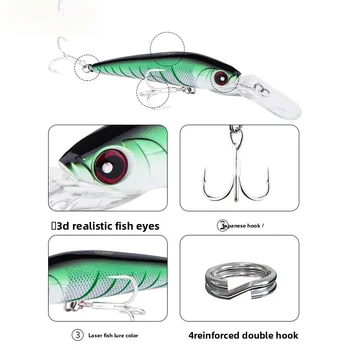 Daino Bait Luya Deep Sea Towing Long Tongue Plate Boat Fishing Sea Fishing GT Golden Gun Live Bait – Lure – view 5