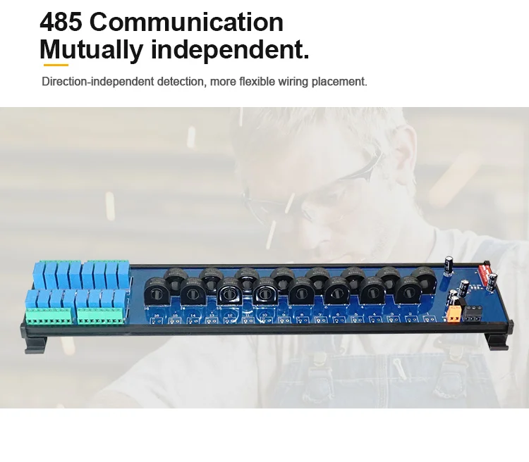 product huaqingjun 16 channel ac current voltage transformer detect module rs485 modbus rtu communication acquisition module544-8