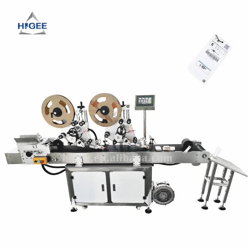 Fully Automatic Piggyback Price Tag Labels Attaching Labelling Systems Top Surface Hand Tag Sticker Labeling Machine