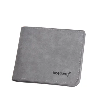 Men's Short Wallet Matte Student Design Two-Fold Vertical New Type Manufacturer Wholesale