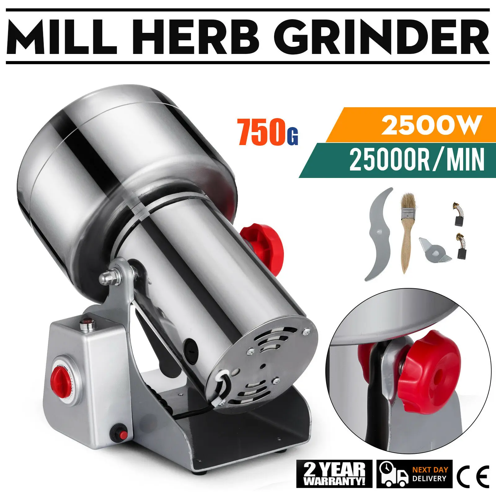 2500W Electric Grain Mill Grinder Powder Spice Herb Grinder